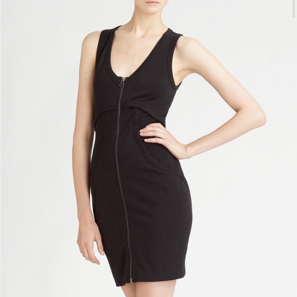 Black cotton Alexander Wang tea dress. Front full zipper. Comfortable and sexy.